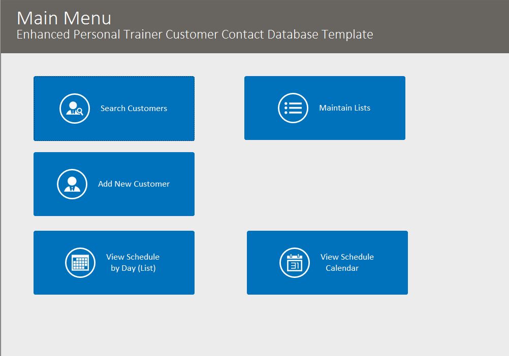 Personal Trainer Enhanced Contact Template | Contact Database